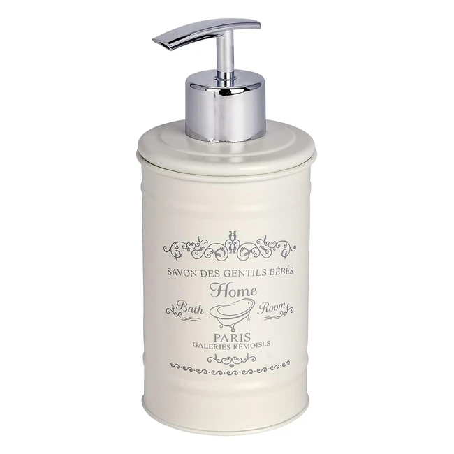 Distributeur de Savon Wenko Home - Capacité 0.35L - Acier Crème