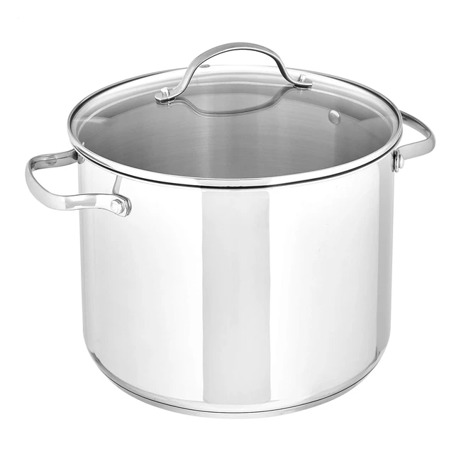 Amazon Basics Stainless Steel Stock Pot with Lid 76L - Fast Heating Sturdy Ver