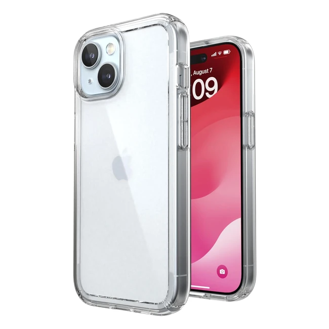 Speck Clear iPhone 15 Case - Slim, Magsafe Compatible, Drop Protection - Gemshell Clear