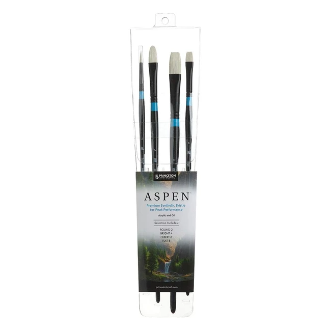 Set de 4 pinceles Princeton Aspen para acrílico de bellas artes