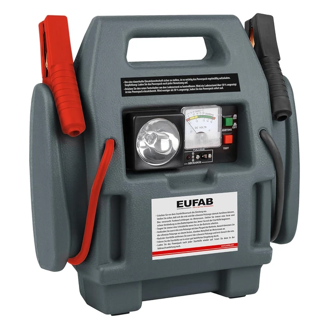 Eufab 16643 Powerpack - Avviatore con compressore 7Ah