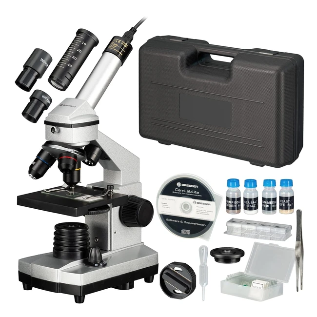 Microscopio Bresser Junior 40x1024x Set Negro Plata - ¡Descubre el mundo invisible!