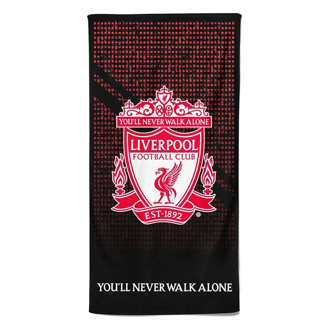Liverpool Football Crest Beach Towel - 100 Cotton - LFC Mesh Bath Swim Towel - 