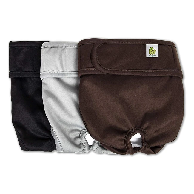 Pet Magasin Reusable Dog Nappies - Small - 3 Pack - Adjustable Sizes - Ecofriendly