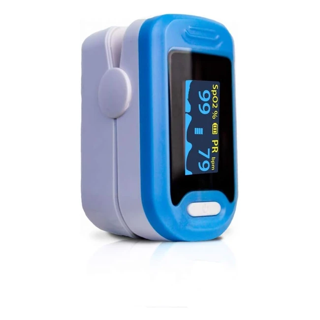 Pulsioxímetro de Dedo Mobiclinic PY04 - Preciso y Fiable - Pantalla LED - Medición SpO2 - Color Azul