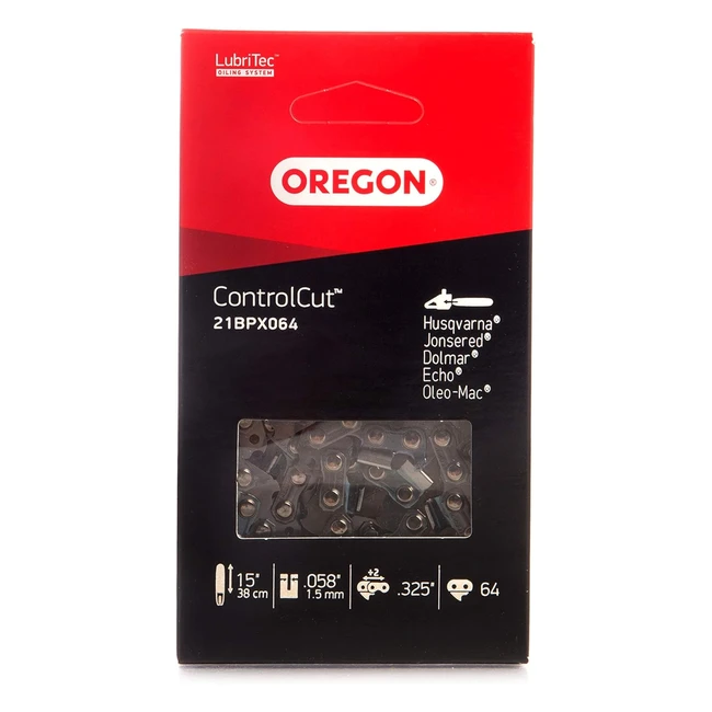 Oregon ControlCut 325 Pitch 058 15mm Gauge Micro Chisel Chainsaw Chain - Fits Husqvarna, Makita, Dolmar, Jonsered, and More