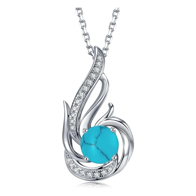 Blue Topaz Turquoise Birthstone Necklace - Fine Jewelry for Women