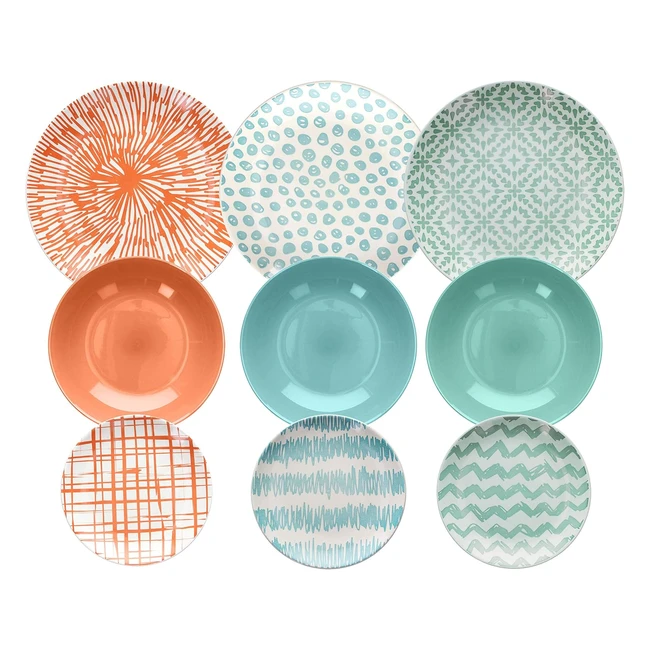 Juego de mesa Tognana de 18 platos - Variedad de colores y estilos