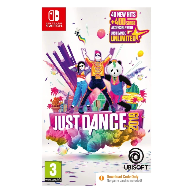 Just Dance 2019 Nintendo Switch Code in Box - Unlimited Access to 400 Songs