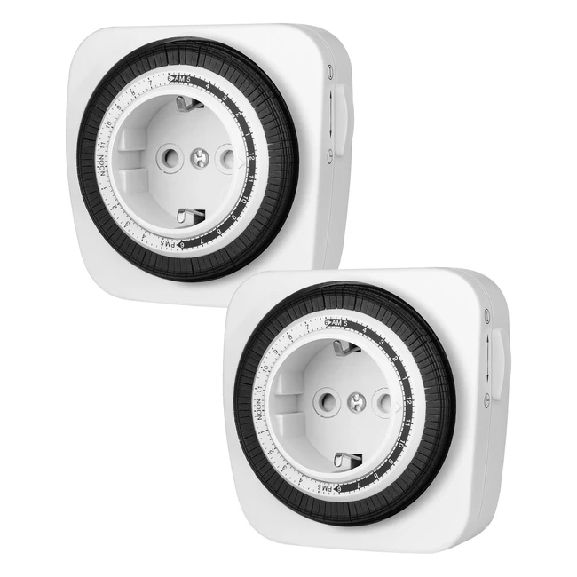 Dewenwils mechanische Zeitschaltuhr Steckdose - 96 Segmente - Einfache Bedienung