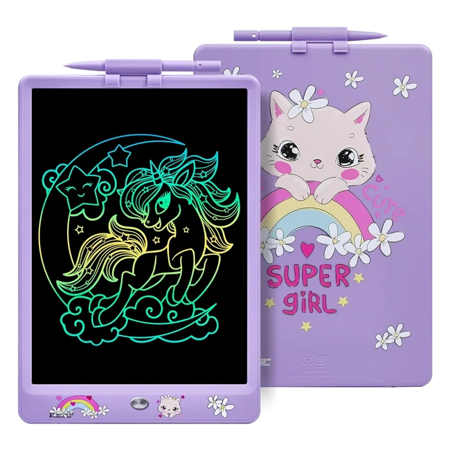 Tablette d'écriture pour chat Dynasonic DynaPM 10 pouces - Tableau blanc magnétique LCD - Cadeau pour enfants de 2 à 8 ans