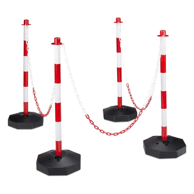 Poteaux de signalisation et dlimitation avec chanes - Relaxdays 10020484 - R