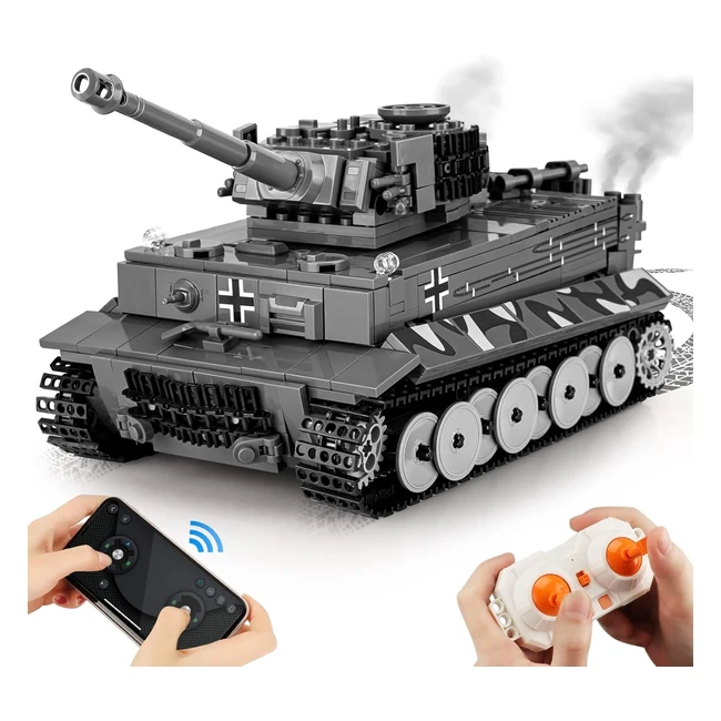 Urgear Tiger Tank Building Blocks Kit - WW2 Military Model RC Army Toy
