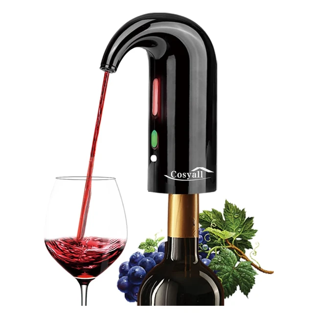 Cosyall Aeratore Elettrico per Vino - Ricaricabile - Accessori Ossigenatore - Ne