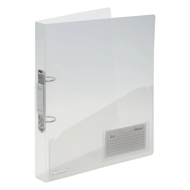 Rexel Raccoglitore 2 Anelli Ice Trasparente 2102045 - Formato A4, Copertina Flessibile, Etichetta di Identificazione