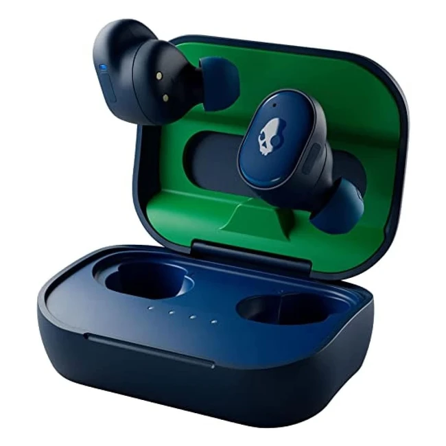 Skullcandy Grind In-Ear Wireless Earbuds - 40hr Battery, SkullIQ, Alexa Enabled, Mic - Dark Blue/Green