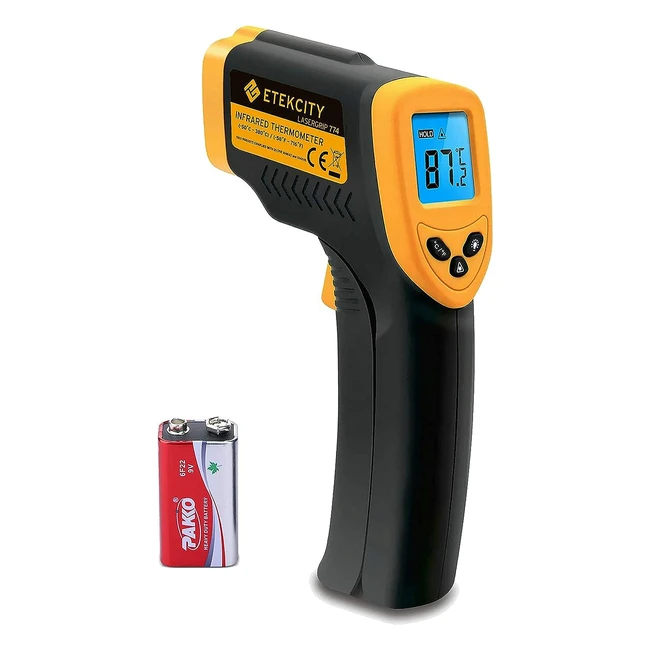 Etekcity Digital Laser Infrarot Thermometer IR Pyrometer 50-380C LCD Beleuchtu