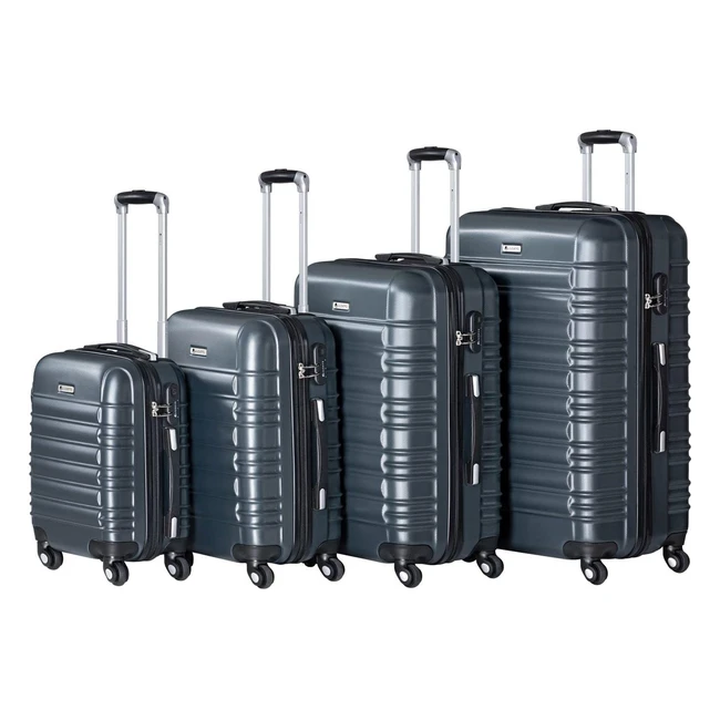 Juskys Hartschale Kofferset 4-teilig  Geruscharme 360 Rollen  Zahlenschlos