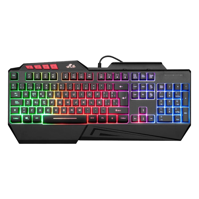 Teclado Gaming Rii RK202 Retroiluminado LED USB PC/Laptop PS4 Xbox One - Negro