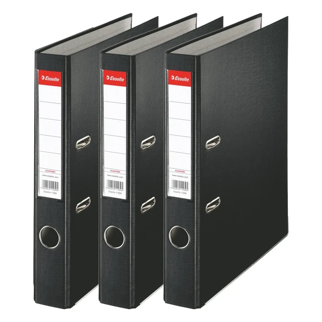 Raccoglitori a leva Esselte Essentials 624298, Nero, 50mm, A4, Confezione da 3