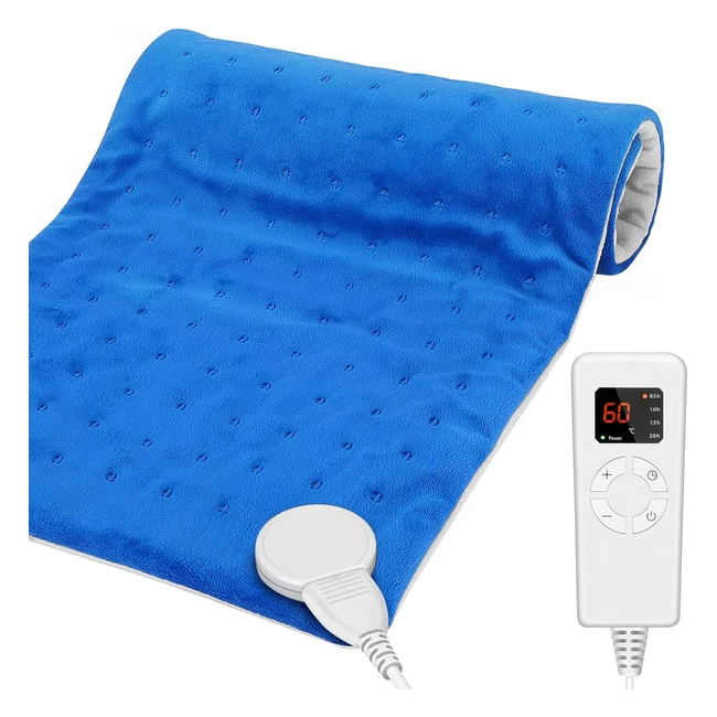 Almohadilla Térmica Riogoo para Aliviar el Dolor de Espalda - 30x60cm, 5 Niveles de Calor, 4 Temporizadores