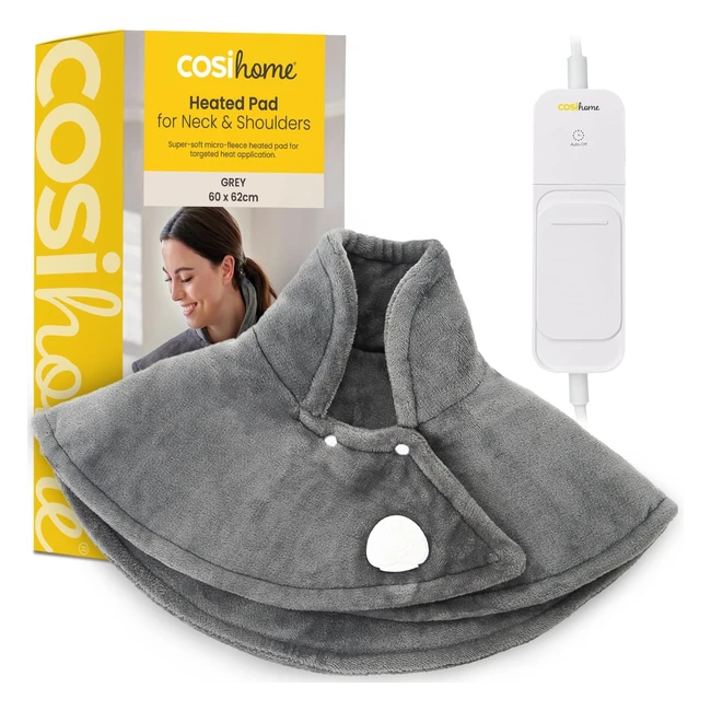 Cosi Home Coussin Chauffant Épaules et Dos - Chaleur Réglable - Polaire Douce - Gris