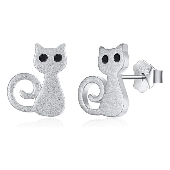 Boucles d'oreilles animaux argent - Clou puces chat, cerf, chien, hérisson, souris - Bijoux mignons hypoallergéniques pour enfant, fille, femme - Bote cadeau