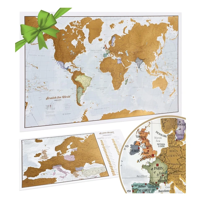 Scratch the World Travel Map - Most Detailed Map Gift