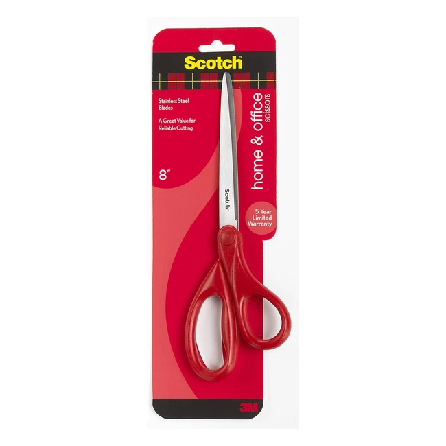 Scotch Universal Scissors Red 20cm - Precise Cutting Everyday Use