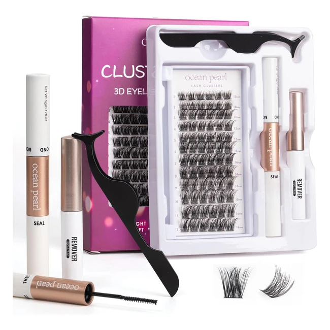 72 pcs Pestañas Postizas Individuales con Pegamento Removedor de Pestañas Pinza DIY Extensión Pestañas Banda Delgada Tallo Ancho Reutilizables Fáciles de Aplicar en Casa