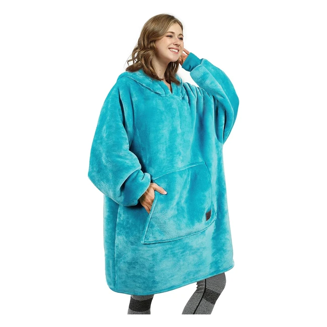 Kato Tirrinia Oversized Hoodie Blanket - Warm & Cozy Sherpa Sweatshirt