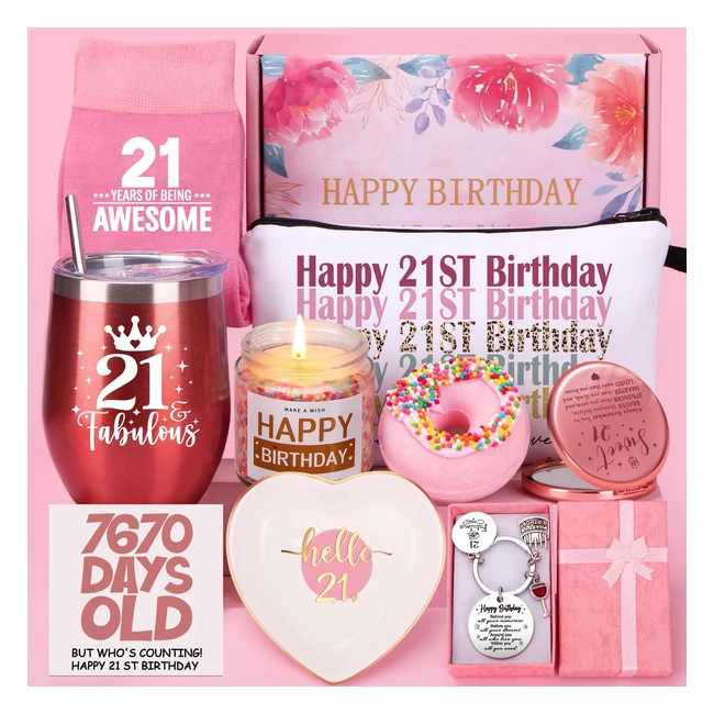 Happy 21st Birthday Gifts for Her - Pamper Box for Women - Personalized 21st Bir