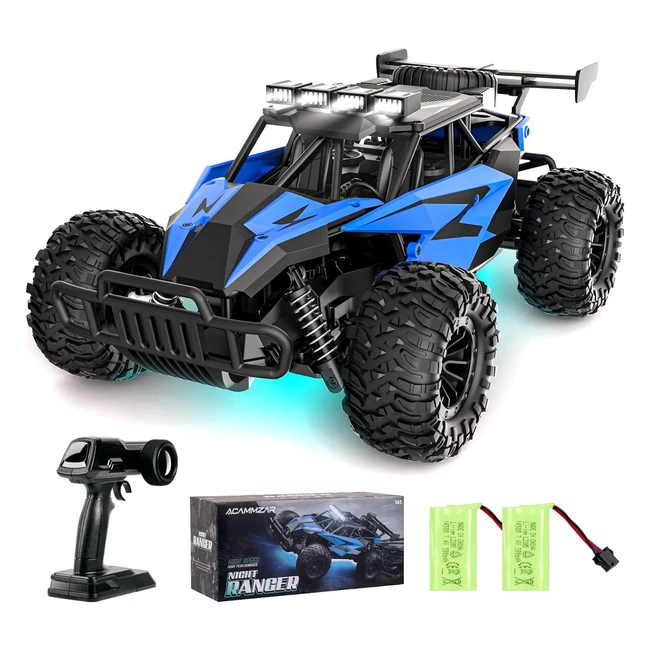 Voiture télécommandée tout-terrain ACAMMZAR AT2 pour enfants - 116, 20km/h, 2 batteries, phares LED