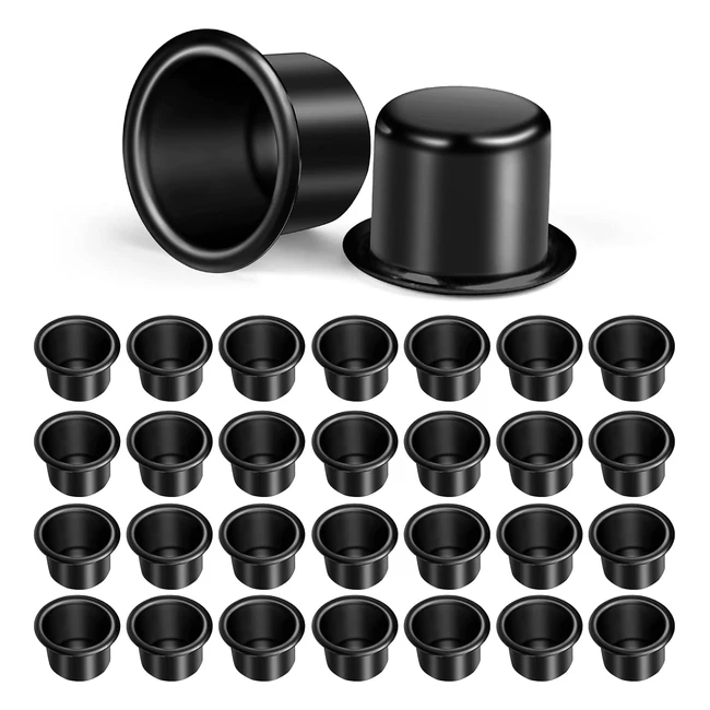 AOMIG Mini Metal Candle Holders - Set of 30 - Black Aluminum Candelabra Candlestick Holder for DIY Candle Making - Sturdy & Heat-Resistant