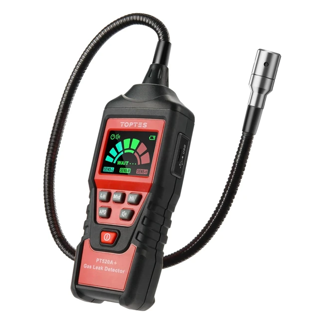 Detector de Fugas de Gas Recargable Toptes PT520A - Detecta Gas Natural, Propano, Metano - Sonda de 17 Pulgadas