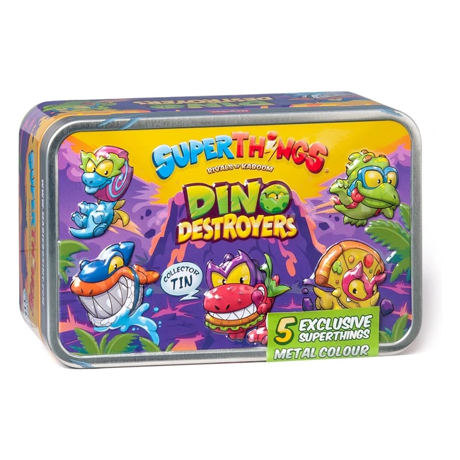 Superthings Dino Destroyer Tin - Exclusive Dinosaurs with Metallic Effect