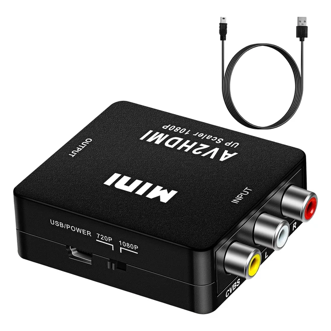 Adattatore RCA a HDMI Convertitore Video - Supporta 720p1080p - Con USB - Compa