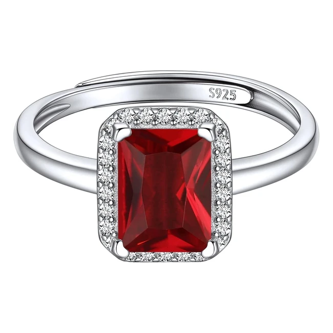 Bague Argent Pierre Carré Réglable - ChicSilver