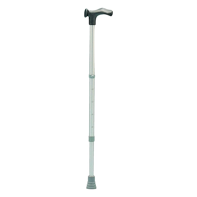 Ergonomic Handle Walking Stick - Adjustable Height - Non-Slip Rubber Ferrules