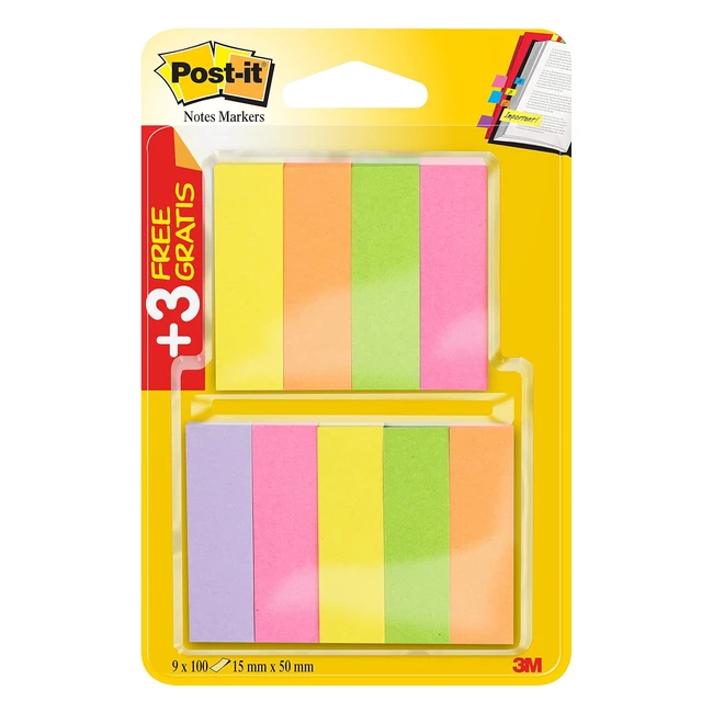 Marcadores con Notas Postit 6Blocs - Colores Surtidos - 15mm50mm - 3 Blocs Gratis