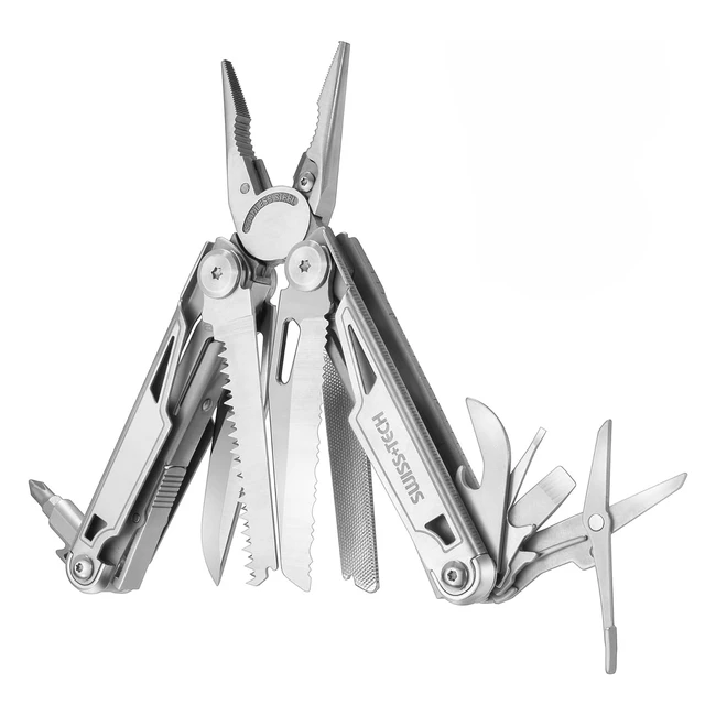 Swisstech Alicate Multiuso 16 en 1 - Navaja Multiusos de Acero Inoxidable