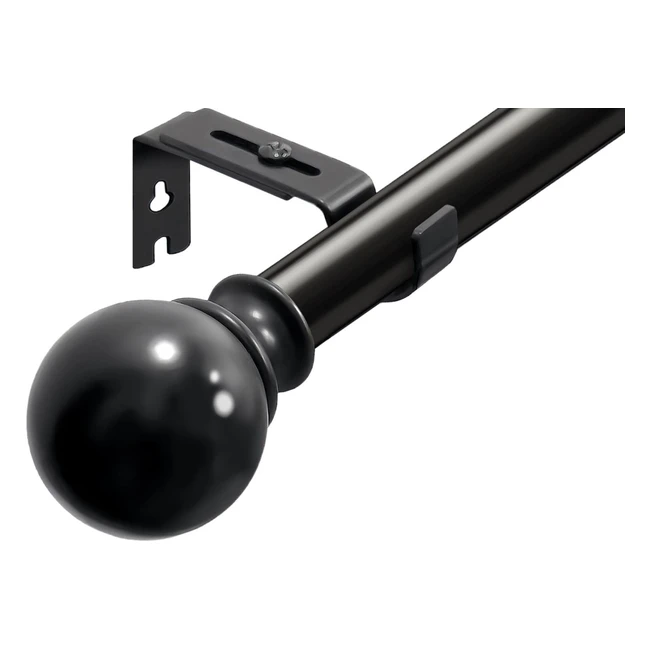Extendable Curtain Poles for Eyelet Curtains | 354-689inch | Self-Locking | Black