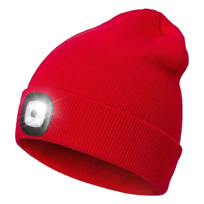 Cappello Cotop Uomo Illuminato - Berretto 4 LED - Luce Intensa - Alpinismo e Campeggio