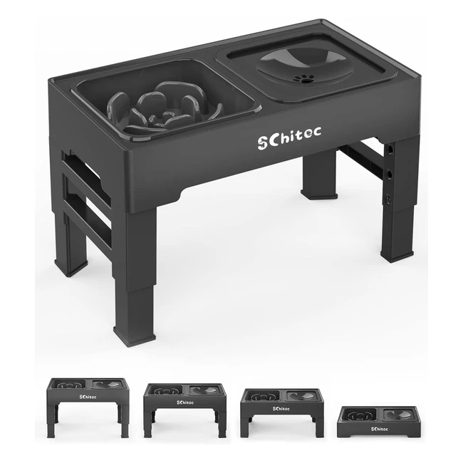 Comedero Plegable para Perros - 4 Alturas Ajustables - Cuenco de Alimentación Lenta y Agua Flotante - Bol para Mascotas