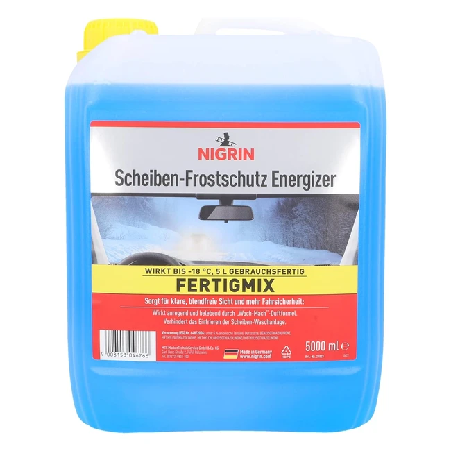 Nigrin Scheibenfrostschutz Energizer Fertigmix 18 - Schnellwirkend Schlierenfre