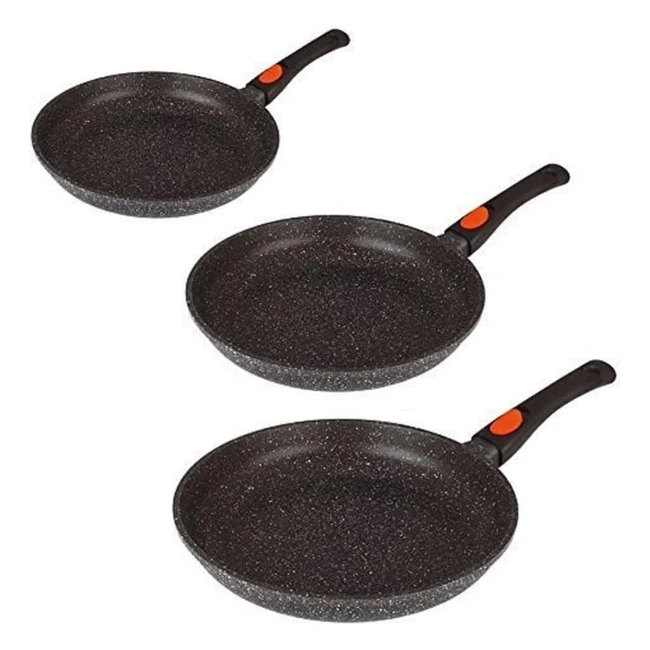 Set 3 Padelle Kamberg 20 24 28 cm - Rimovibile, Antiaderente, Alta Performance