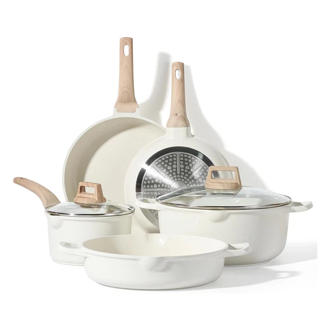 Juego de Sartenes Antiadherentes Carote 7 Piezas - Inducción - 24/28cm - Ollas - Cocina - 6.7L - Cacerola - 3.8L - Cazos - 18cm/24L