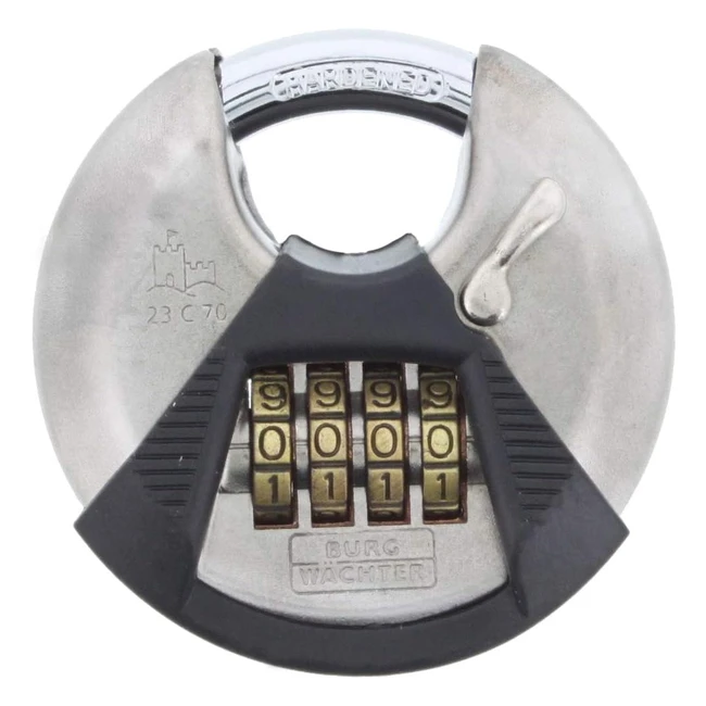 Candado de arco redondo Burgwächter, combinación, grosor de arco 10 mm, acero inoxidable