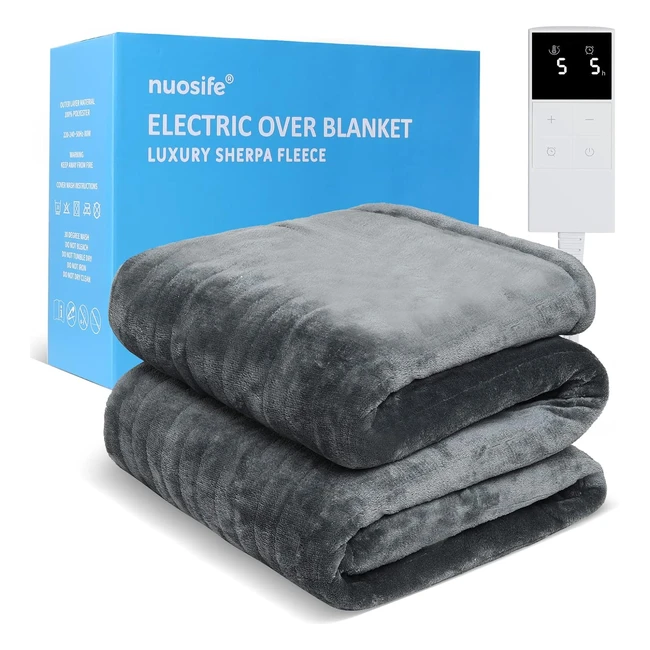 Luxury Nuosife Electric Blanket - 10 Heat Settings Auto Off Timer - 160x130cm