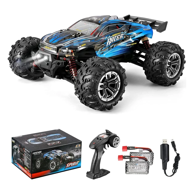 Yoncher YC100 120 - Coche Teledirigido 4WD Offroad RC con 36 km/h - 2 Baterías Incluidas